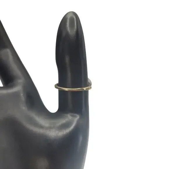 Vintage Marquise Topaz and Round Diamonds Ring 10 KT Yellow and White Gold 7.5 - Picture 5 of 7